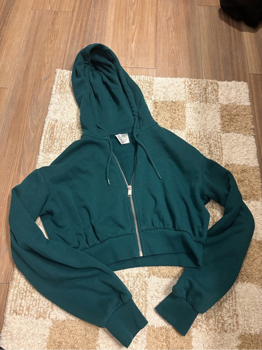 Cropped Teal/Green Hoodie